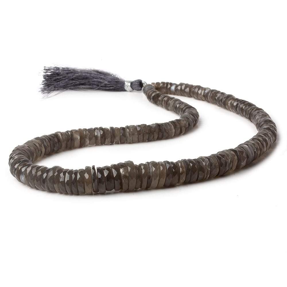 5-11mm Platinum Grey Moonstone faceted Heshi 16 inch 145 beads AA - Beadsofcambay.com
