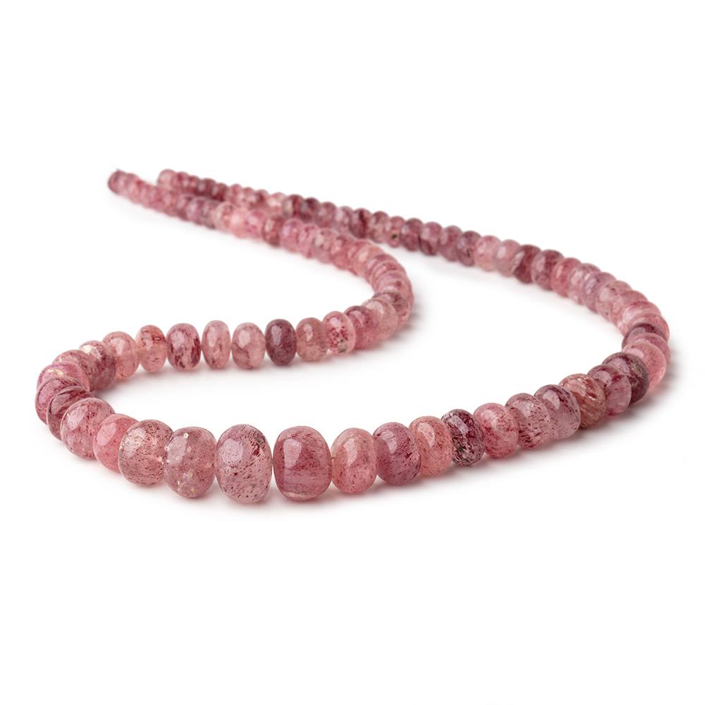 5-12.5mm Strawberry Quartz Plain Rondelle Beads 18 inch 88 pieces - Beadsofcambay.com