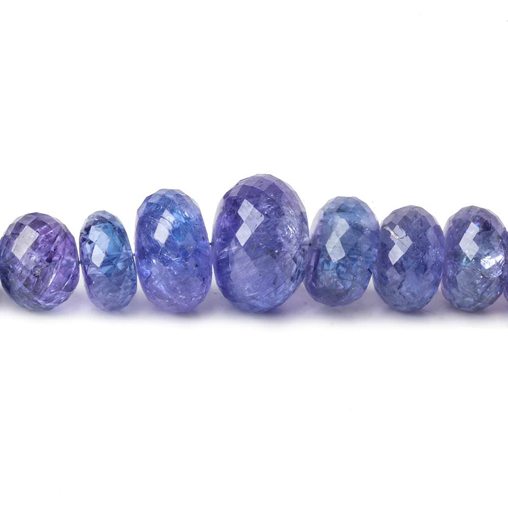 5-12.5mm Tanzanite faceted rondelles 16.5 inch 97 beads A - Beadsofcambay.com
