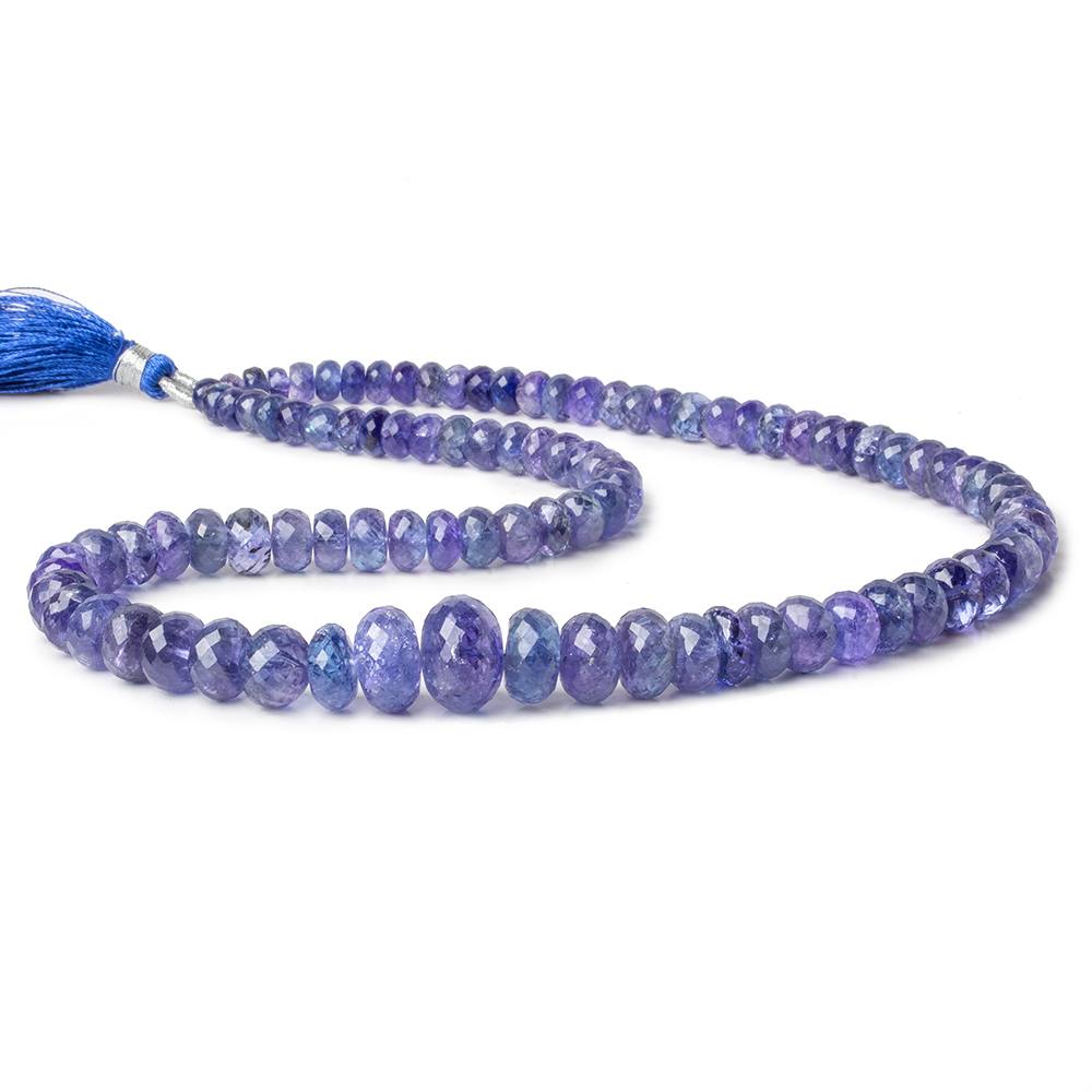 5-12.5mm Tanzanite faceted rondelles 16.5 inch 97 beads A - Beadsofcambay.com