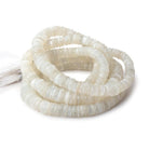 5-12mm Creamy White Moonstone Faceted Heshi Beads 16 inch 150 pieces - Beadsofcambay.com