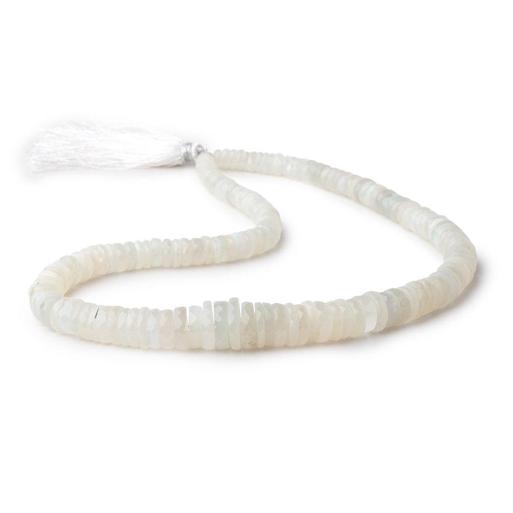 5-12mm Creamy White Moonstone Faceted Heshi Beads 16 inch 150 pieces - Beadsofcambay.com