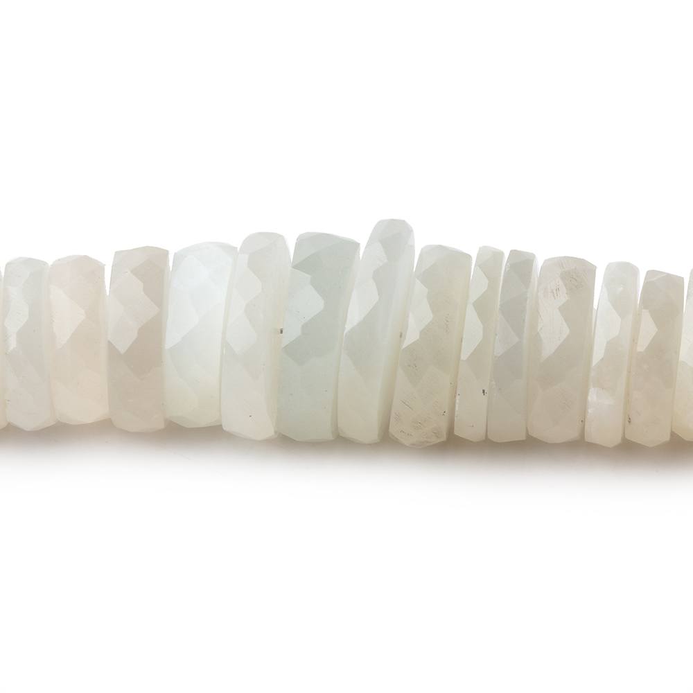 5-12mm Creamy White Moonstone Faceted Heshi Beads 16 inch 150 pieces - Beadsofcambay.com