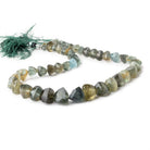 5-12mm Moss Aquamarine Faceted Trillion Beads 14 inch 46 pieces - Beadsofcambay.com
