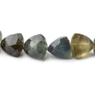5-12mm Moss Aquamarine Faceted Trillion Beads 14 inch 46 pieces - Beadsofcambay.com