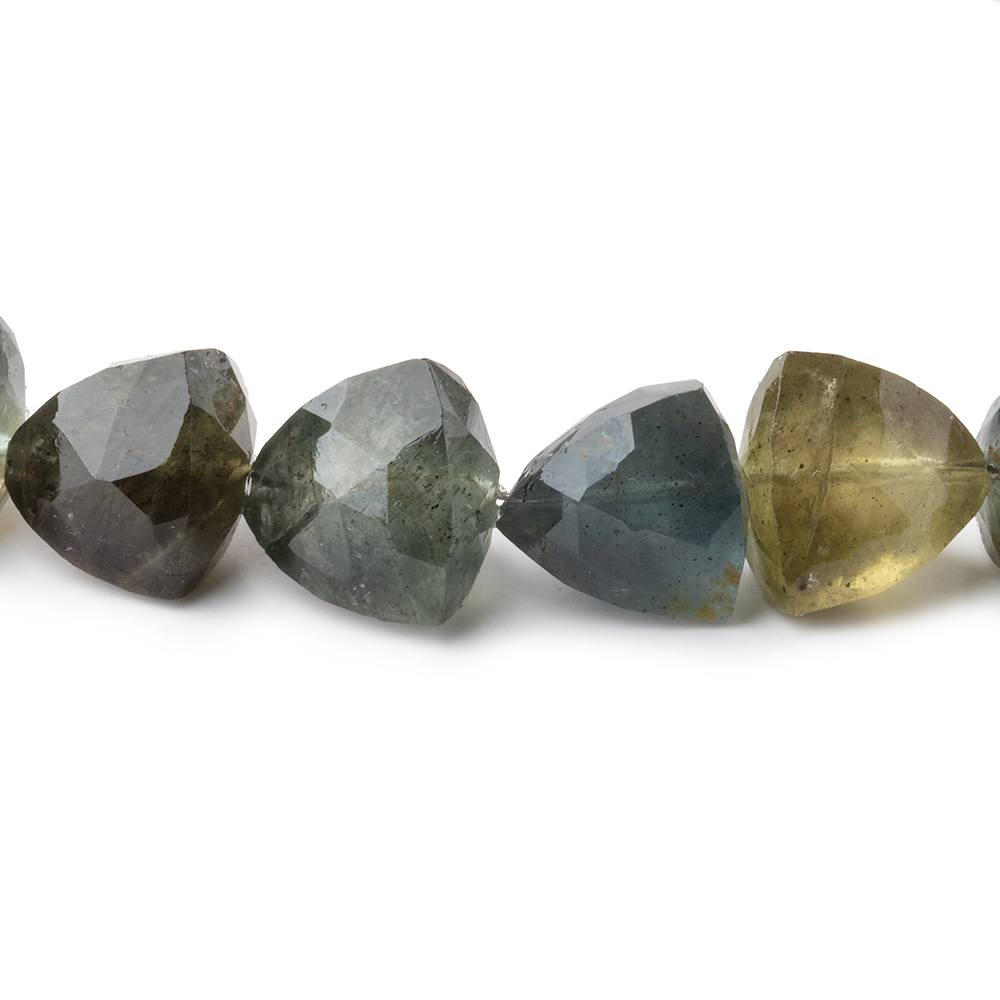 5-12mm Moss Aquamarine Faceted Trillion Beads 14 inch 46 pieces - Beadsofcambay.com