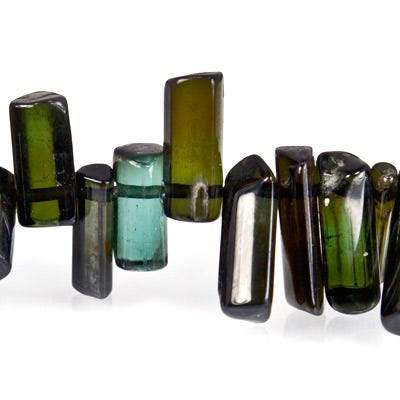 5-13mm Green Tourmaline Natural Crystal Top Drilled 180 pcs - Beadsofcambay.com