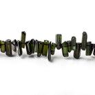 5-13mm Green Tourmaline Natural Crystal Top Drilled 180 pcs - Beadsofcambay.com
