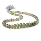 5-13mm Moss Aquamarine faceted rondelles 14 inch 78 Beads - Beadsofcambay.com