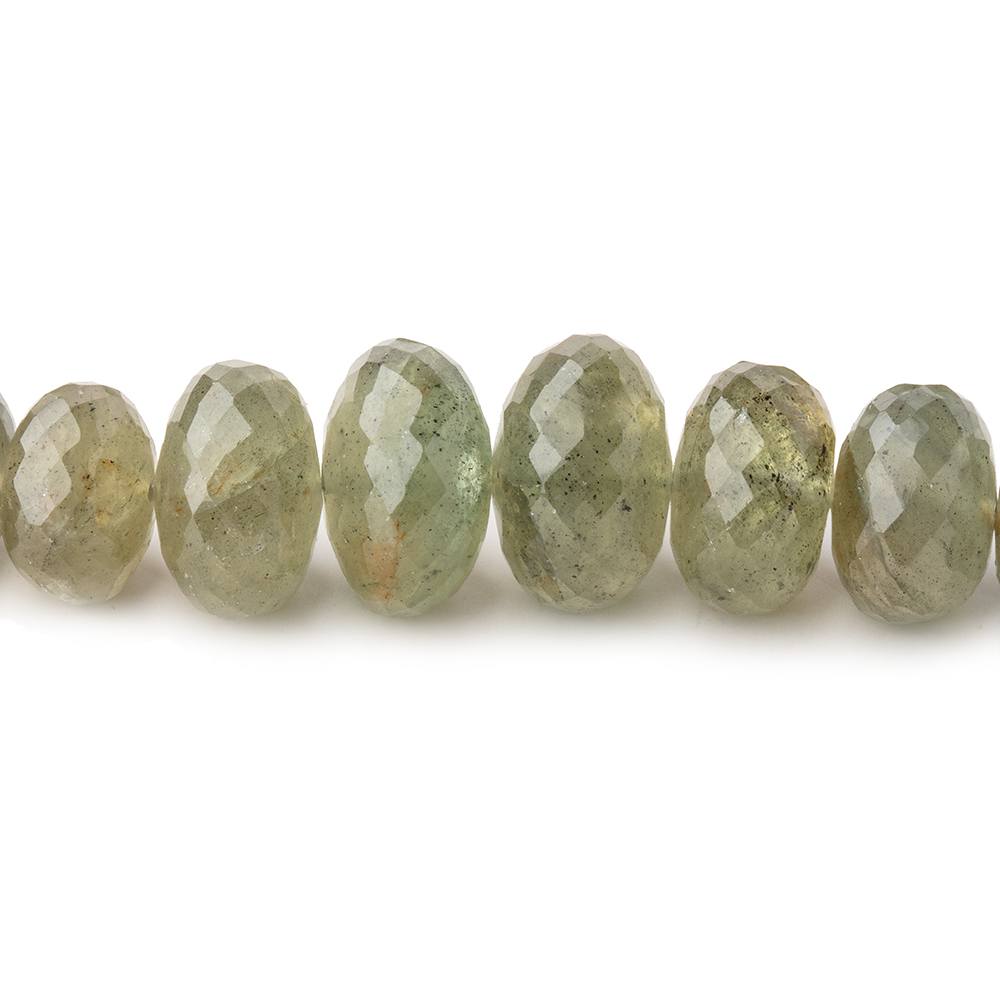5-13mm Moss Aquamarine faceted rondelles 14 inch 78 Beads - Beadsofcambay.com