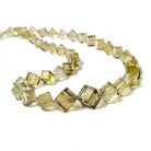 5-14mm Lemon Quartz Beveled Edge Cube beads 19 inch 41 pieces - Beadsofcambay.com