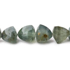 5-14mm Moss Aquamarine Faceted Trillion Beads 15 inch 46 pieces - Beadsofcambay.com