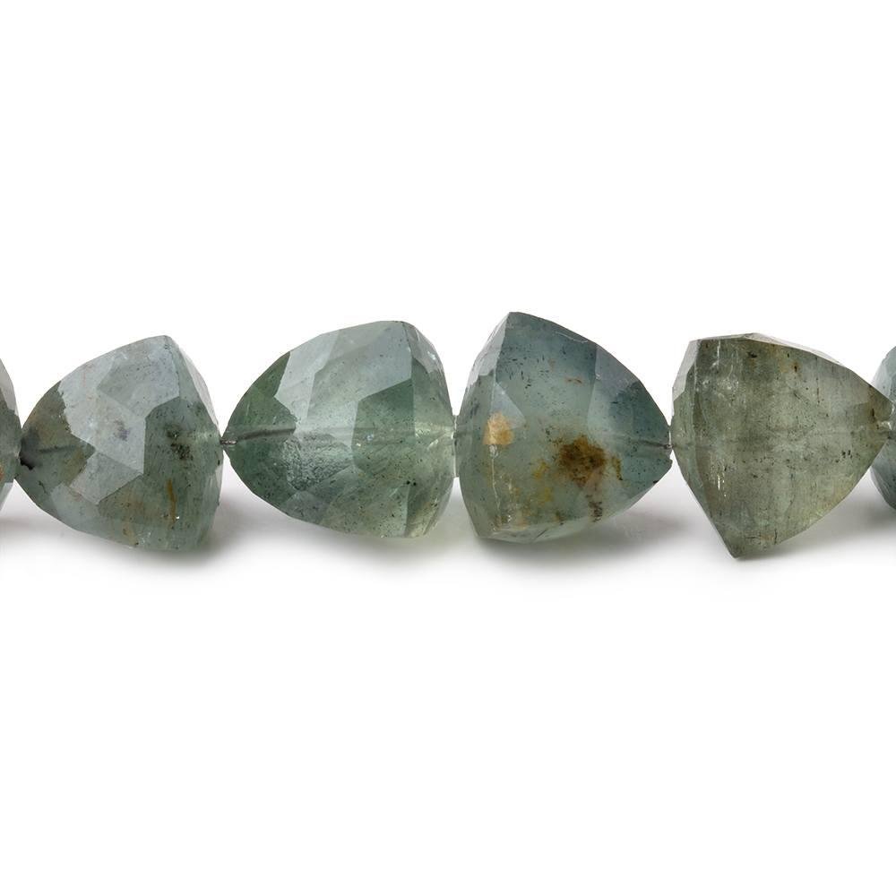 5-14mm Moss Aquamarine Faceted Trillion Beads 15 inch 46 pieces - Beadsofcambay.com