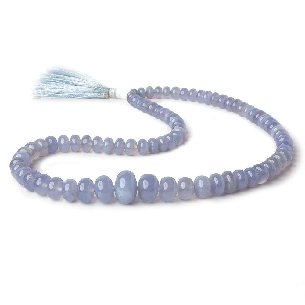5-14mm Turkish Blue Chalcedony plain rondelle beads 16 inch 80 pieces AA - Beadsofcambay.com