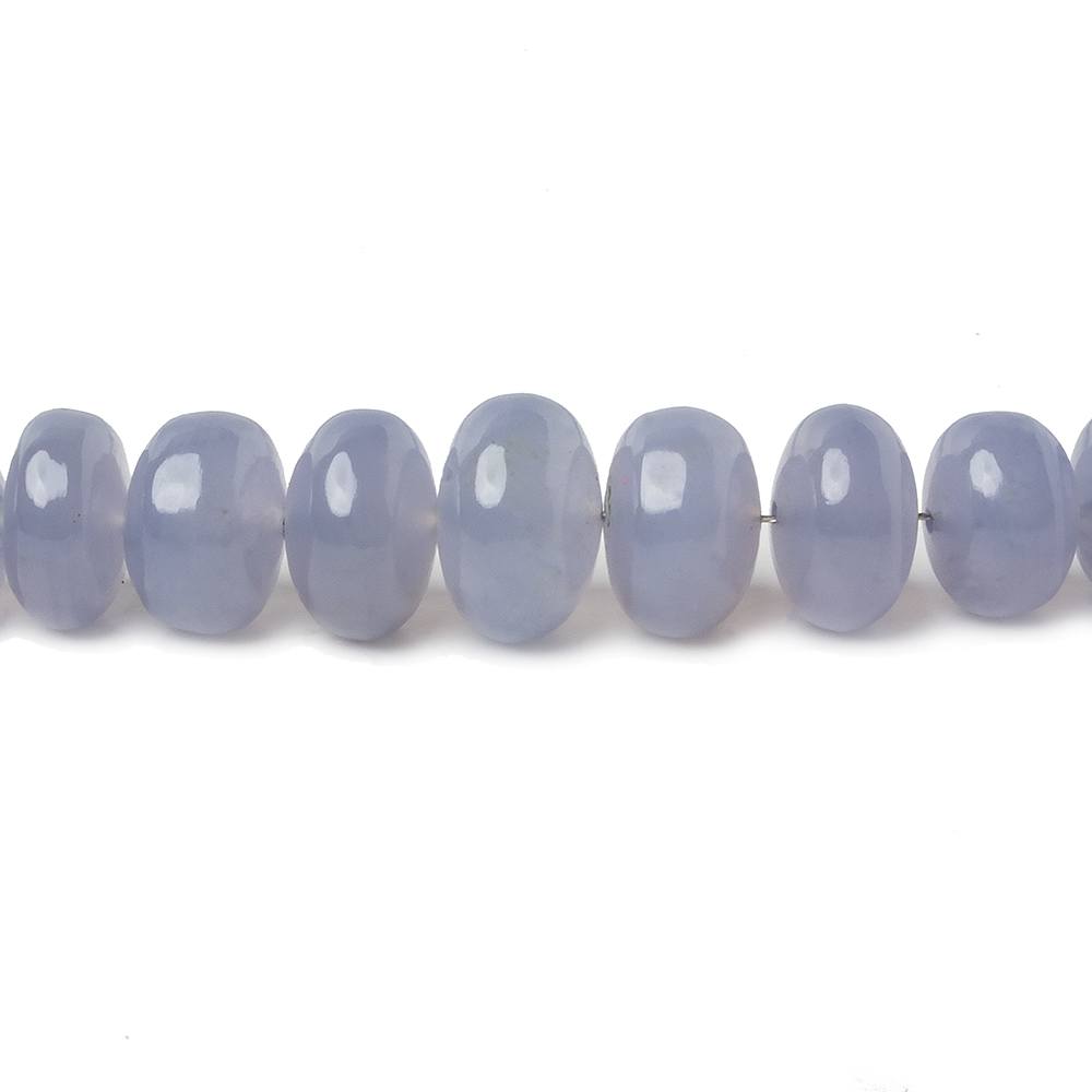 5-14mm Turkish Blue Chalcedony plain rondelle beads 16 inch 80 pieces AA - Beadsofcambay.com