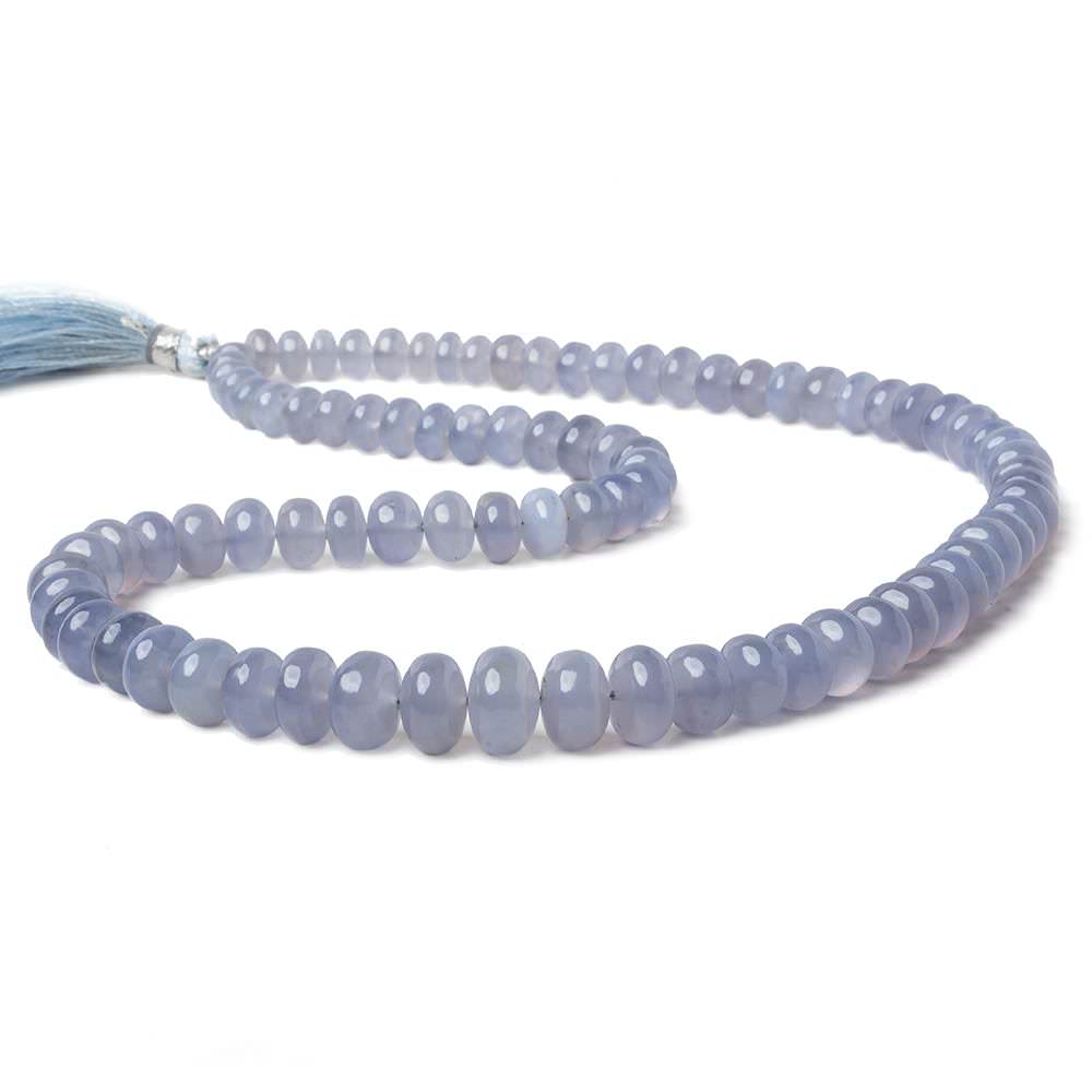 5-14mm Turkish Blue Chalcedony plain rondelle beads 16 inch 80 pieces AA - Beadsofcambay.com