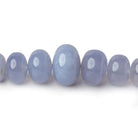 5-14mm Turkish Blue Chalcedony plain rondelle beads 16 inch 80 pieces AA - Beadsofcambay.com