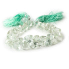 5-15mm Prasiolite Faceted Top Drilled Trillions 8 inch 53 Beads - Beadsofcambay.com