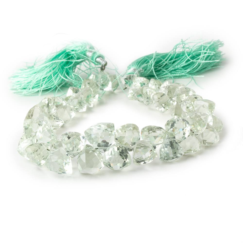 5-15mm Prasiolite Faceted Top Drilled Trillions 8 inch 53 Beads - Beadsofcambay.com