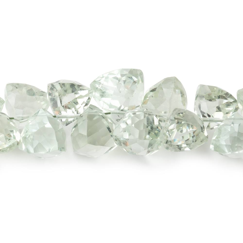 5-15mm Prasiolite Faceted Top Drilled Trillions 8 inch 53 Beads - Beadsofcambay.com