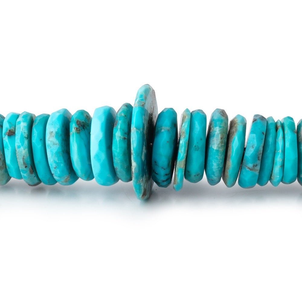 5-15mm Sleeping Beauty Turquoise Faceted Heshi Beads 16 inch 184 pieces AA - Beadsofcambay.com