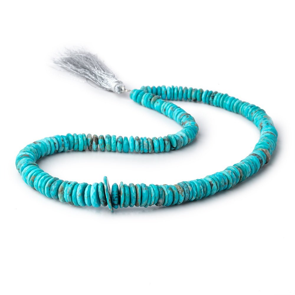 5-15mm Sleeping Beauty Turquoise Faceted Heshi Beads 16 inch 184 pieces AA - Beadsofcambay.com