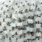 5-5.5mm Aquamarine Square Heshi Trio on Black Gold .925 Silver Chain - Beadsofcambay.com