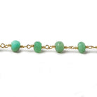 5-5.5mm Chrysoprase faceted rondelle Gold Chain by the foot 32 pieces - Beadsofcambay.com