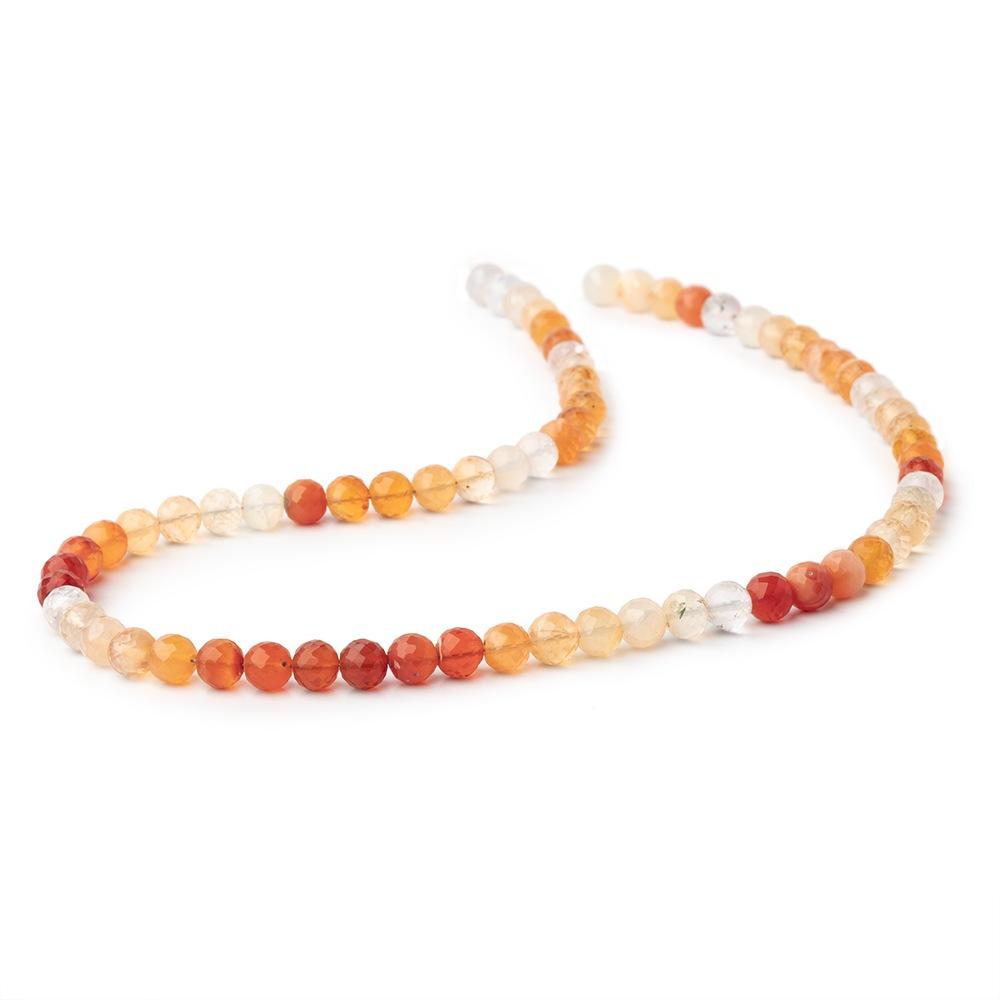 5-5.5mm Fire Opal Faceted Round Beads 16 inch 76 pieces AA - Beadsofcambay.com
