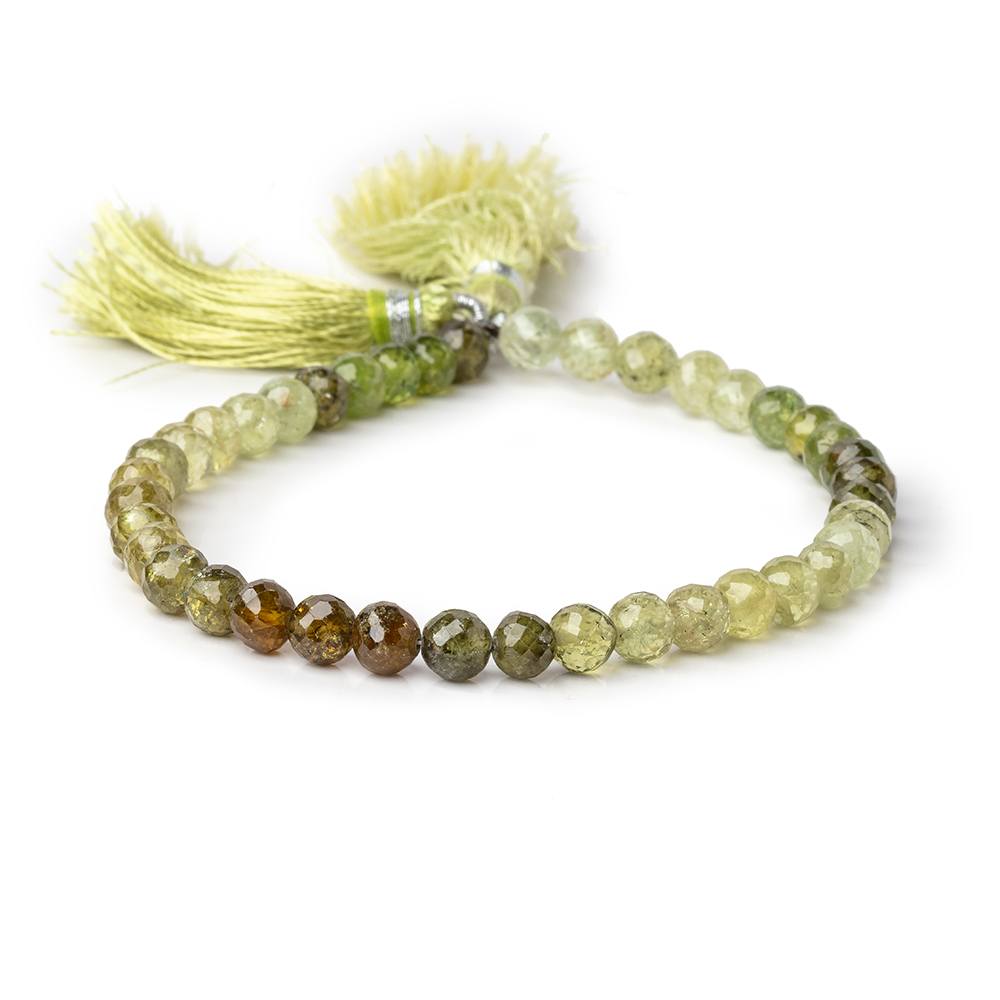 5-5.5mm Grossular Garnet Faceted Round Beads 8 inch 40 pieces - Beadsofcambay.com