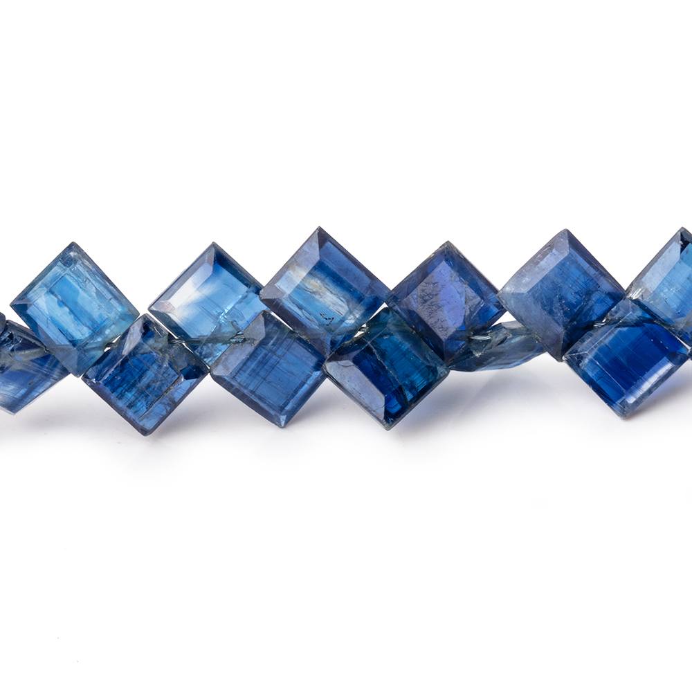 5-5.5mm Kyanite Bevel Cut Square Beads 7.5 inch 53 pieces - Beadsofcambay.com