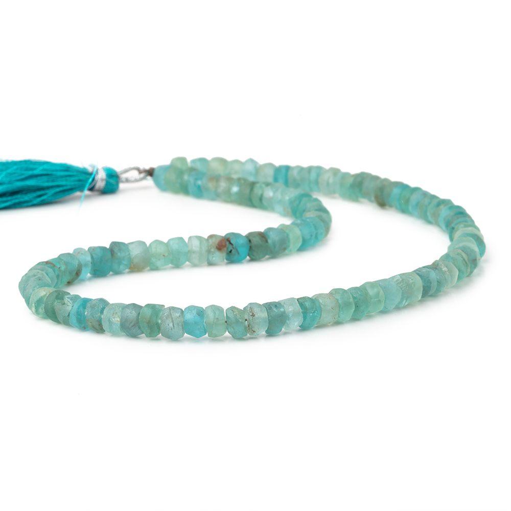 5-5.5mm Matte Apatite Faceted Rondelle Beads 13 inch 90 pieces - Beadsofcambay.com