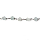 5-5.5mm Matte Aquamarine & Beryl coin Black Gold Chain by the foot 31 pieces - Beadsofcambay.com