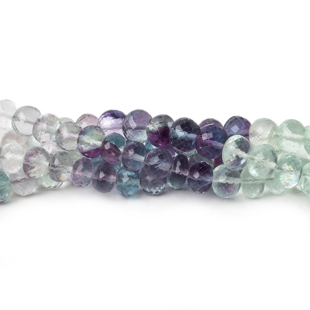 5-5.5mm Mint & Purple Fluorite micro faceted rondelles 16 inch 98 beads AAA - Beadsofcambay.com
