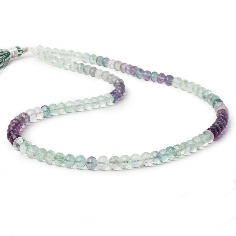 5-5.5mm Mint & Purple Fluorite micro faceted rondelles 16 inch 98 beads AAA - Beadsofcambay.com