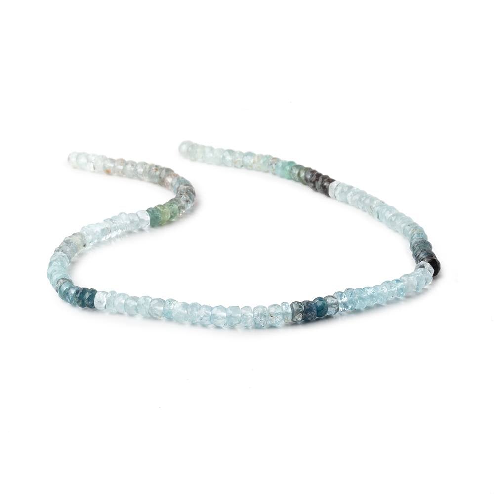 5-5.5mm Multi Moss Aquamarine faceted rondelle beads 16 inch 127 pieces - Beadsofcambay.com