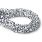 5-5.5mm Mystic White Topaz Faceted Cube Beads 8 inch 37 pieces - Beadsofcambay.com