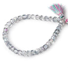 5-5.5mm Mystic White Topaz Faceted Cube Beads 8 inch 37 pieces - Beadsofcambay.com