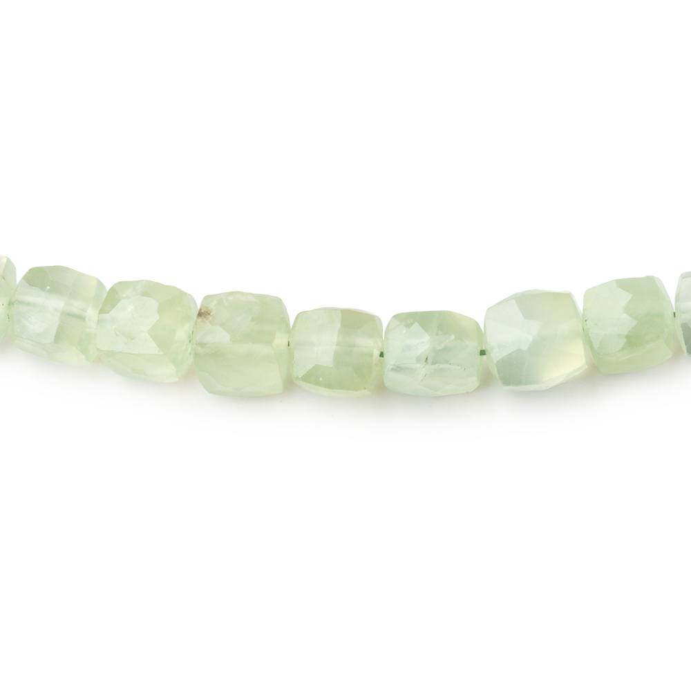 5-5.5mm Prehnite Faceted Cube Beads 8 inch 35 pieces - Beadsofcambay.com