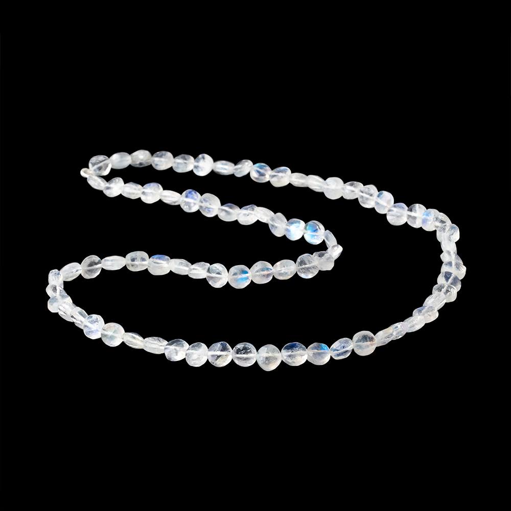 5-5.5mm Rainbow Moonstone Faceted Coin Beads 15.5 inch 68 pieces - Beadsofcambay.com