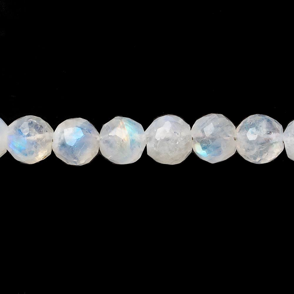 5-5.5mm Rainbow Moonstone Faceted Round Beads 13.5 inch 70 pieces - Beadsofcambay.com