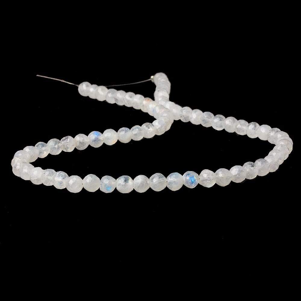 5-5.5mm Rainbow Moonstone Faceted Round Beads 13.5 inch 70 pieces - Beadsofcambay.com