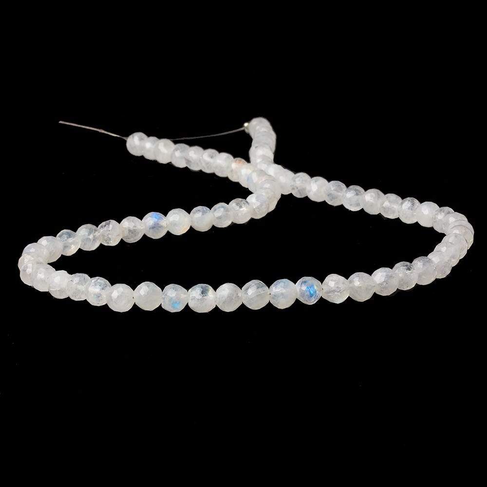 5-5.5mm Rainbow Moonstone Faceted Round Beads 13.5 inch 70 pieces - Beadsofcambay.com