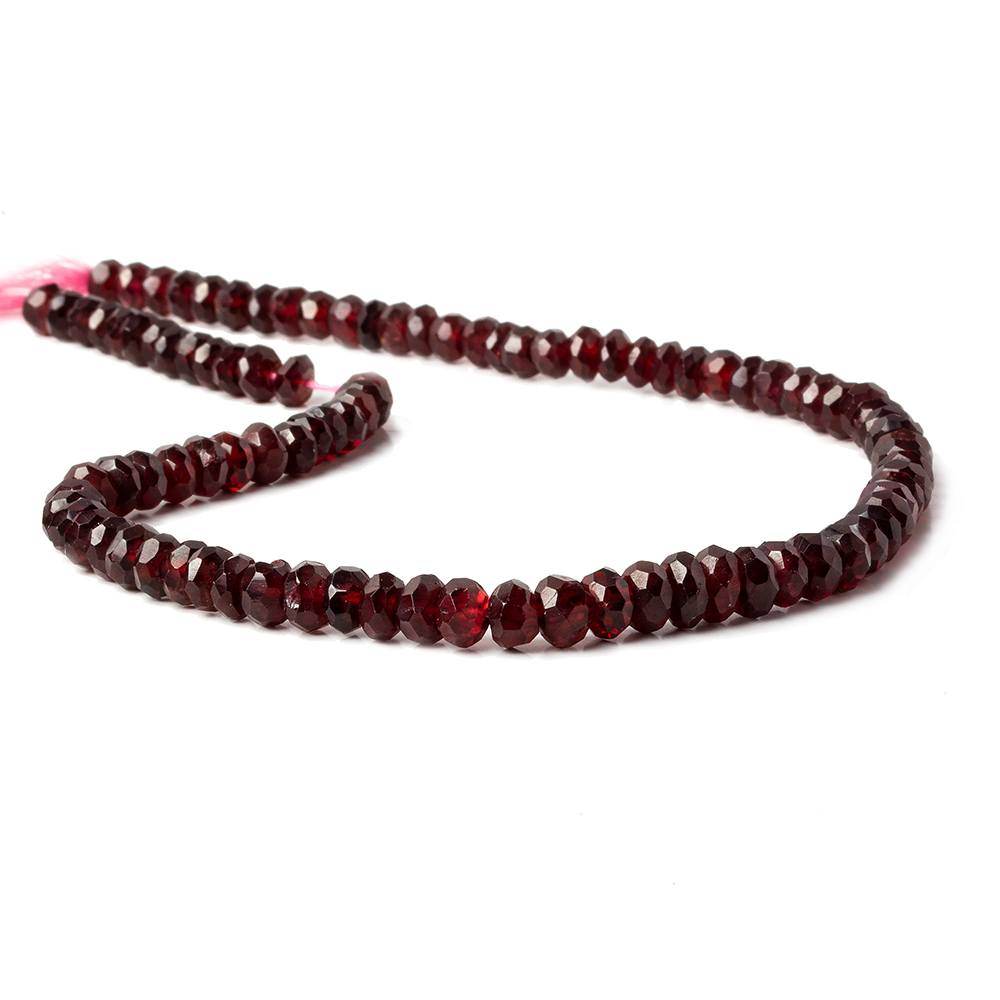 5-5.5mm Rhodolite Garnet Faceted Rondelle Beads 14 inch 92 pieces - Beadsofcambay.com