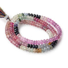 5-5.5mm Ruby & Multi Color Sapphire Plain Rondelle Beads 18 inch 164 pieces - Beadsofcambay.com