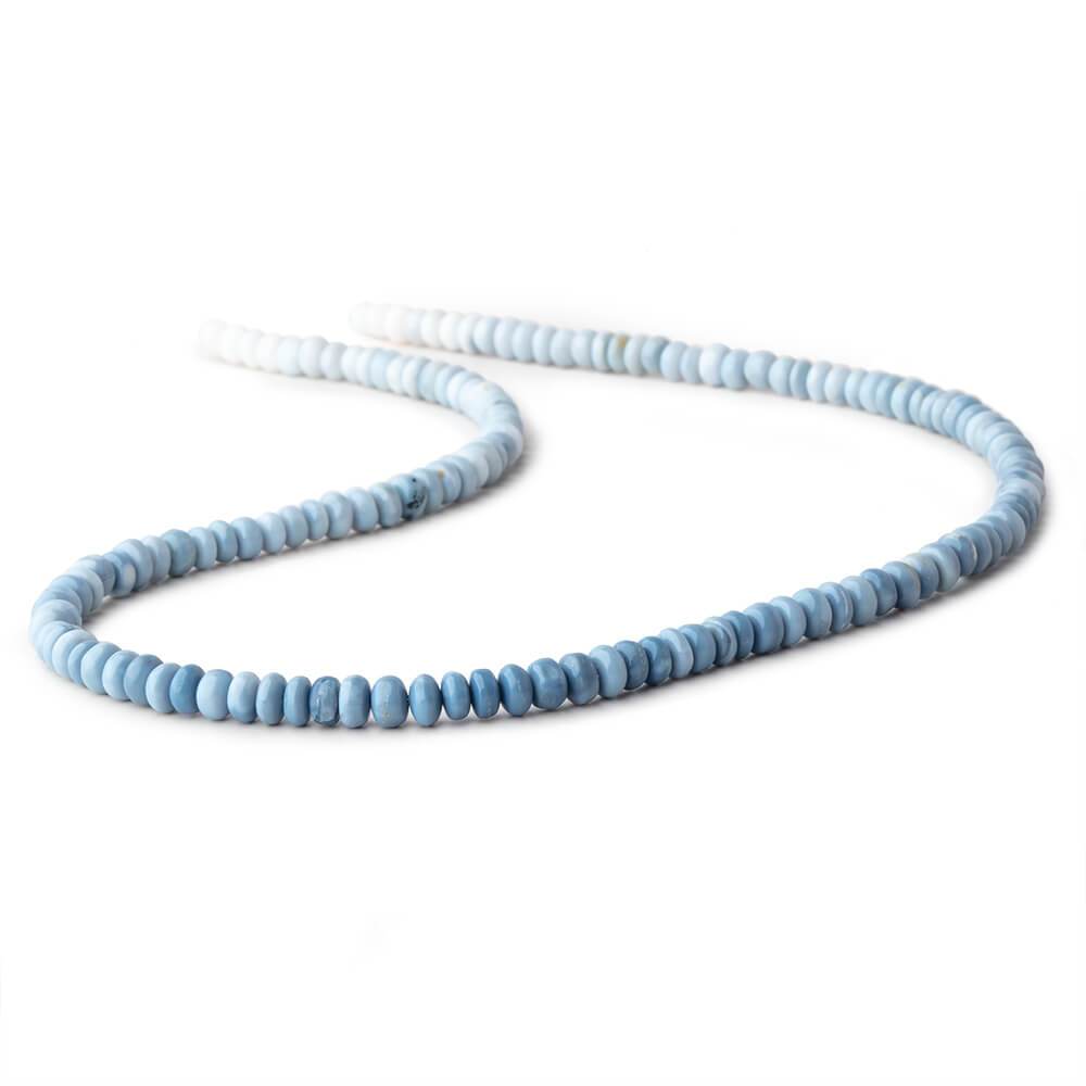5-5.5mm Shaded White to Blue Owyhee Opal plain rondelle beads 18 inch 140 pieces - Beadsofcambay.com