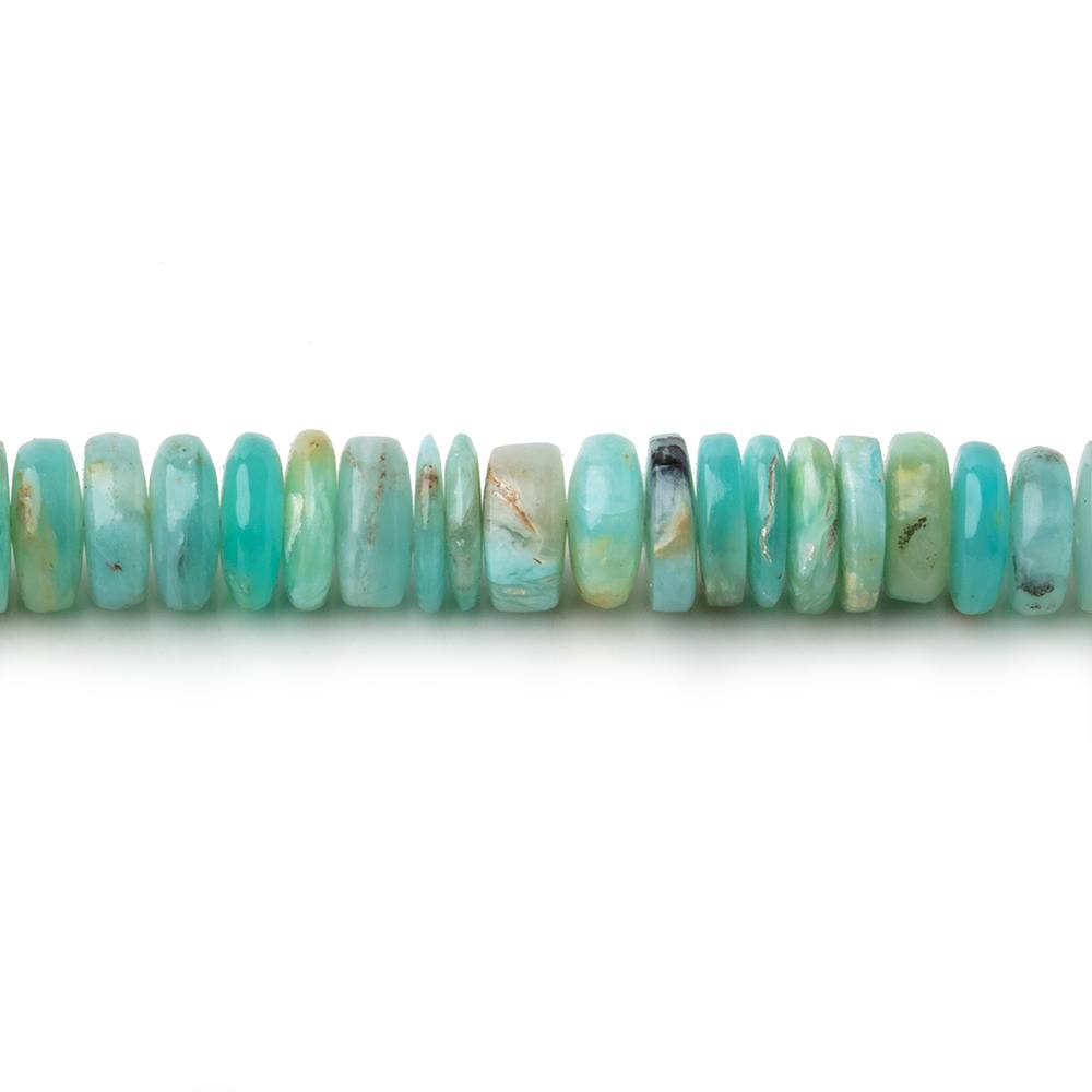 5-6.5mm Blue Peruvian Opal Plain Heshi Beads 18 inch 242 pieces AA - Beadsofcambay.com