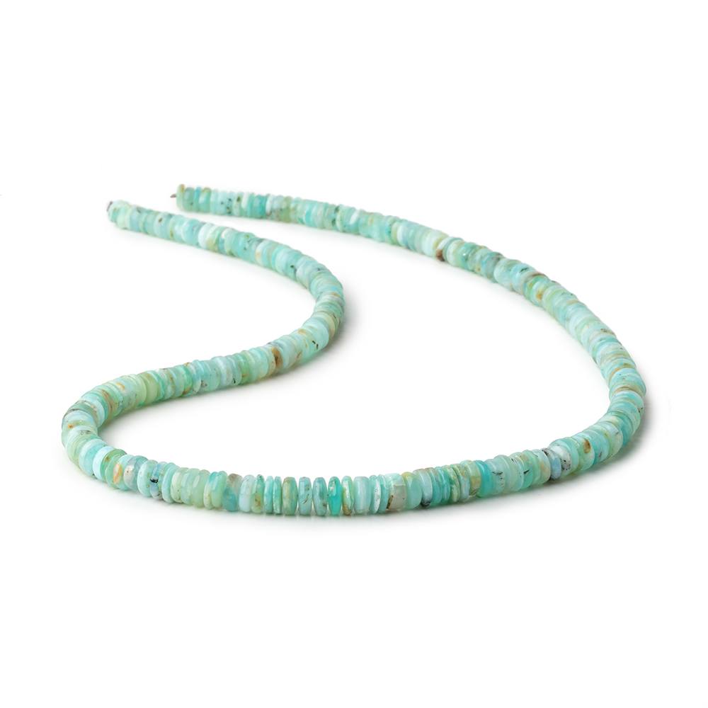 5-6.5mm Blue Peruvian Opal Plain Heshi Beads 18 inch 242 pieces AA - Beadsofcambay.com