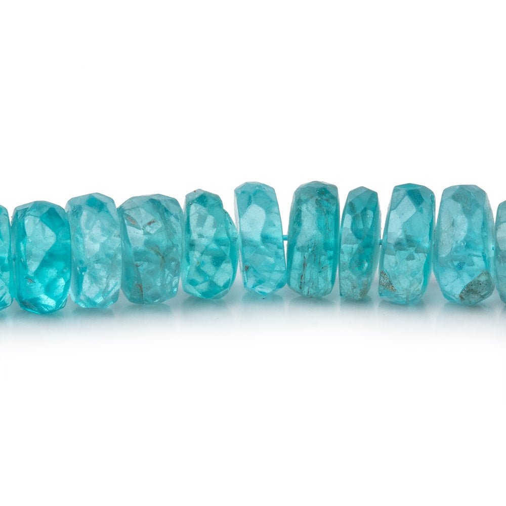 5-6.5mm Caribbean Blue Apatite Faceted Rondelle Beads 16 inch 136 pieces AA - Beadsofcambay.com