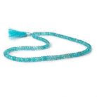 5-6.5mm Caribbean Blue Apatite Faceted Rondelle Beads 16 inch 136 pieces AA - Beadsofcambay.com